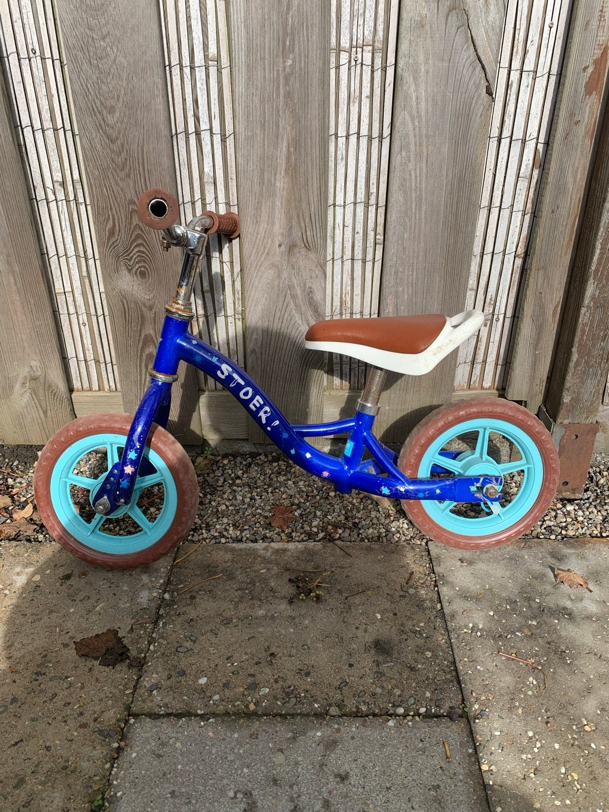 Blauwe loopfiets 'Stoer!' voor kinderen gratis, Ophalen of Verzenden, Gebruikt, Minder dan 16 inch