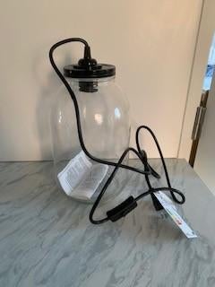 Staande Glazen tafel Lamp Moderne glas + zwart Nieuw id doos, Ophalen of Verzenden, Nieuw, Glas, Minder dan 100 cm