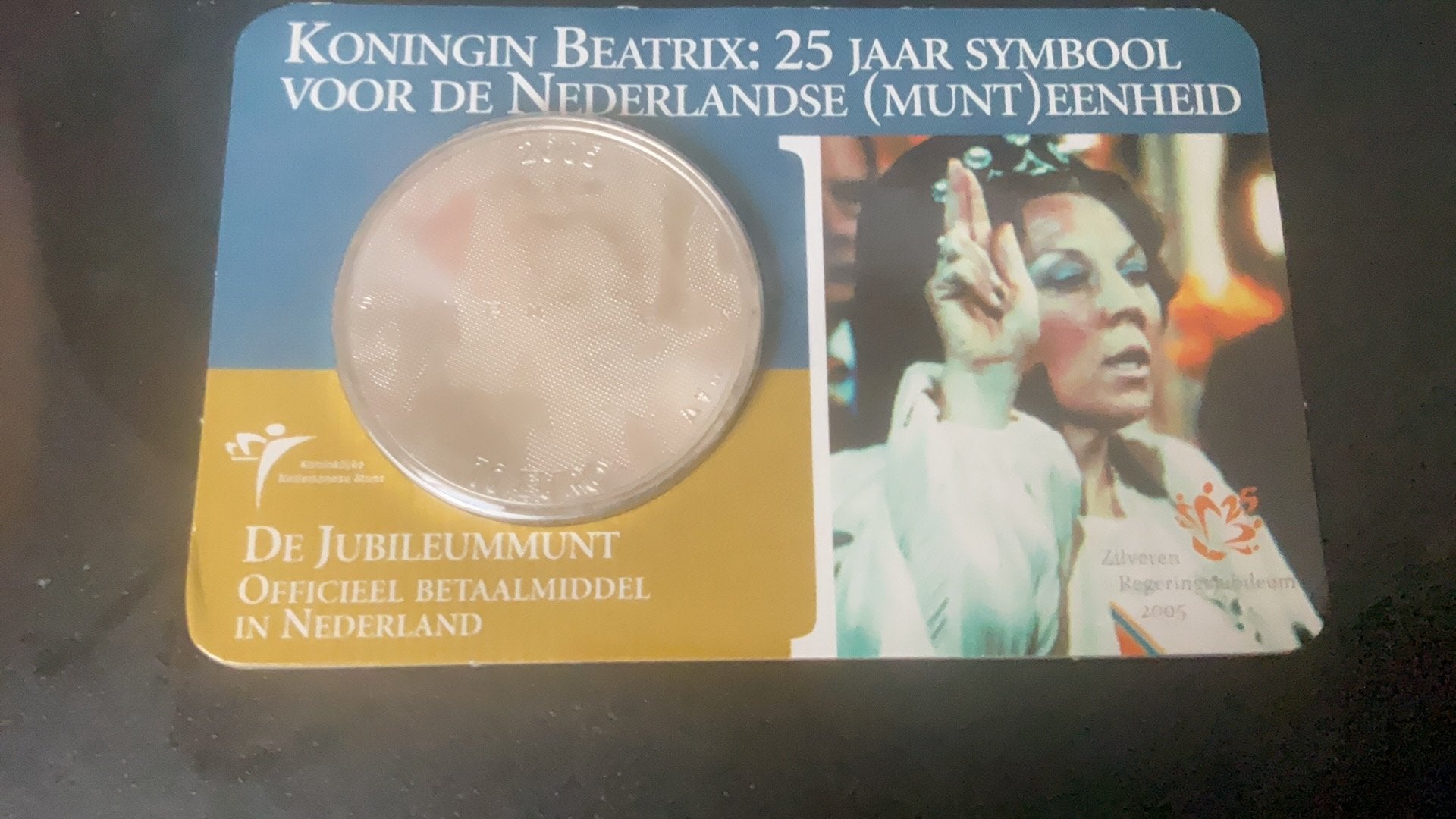 Coincard beatrix 25 jaar €10,- zilver, Verzenden, Overige landen, 5 euro, Zilver