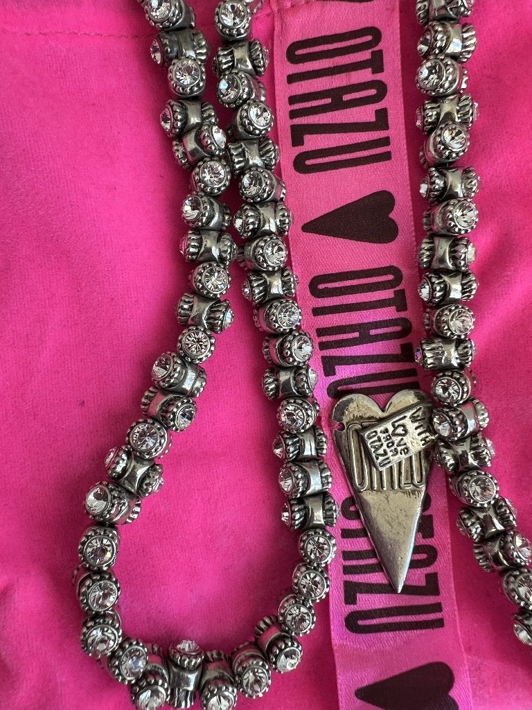 OTAZU ketting en armband Tonnetjes ZILVERKLEUR KLASSIEKER, Met kristal, Overige materialen, Verzenden, Zo goed als nieuw