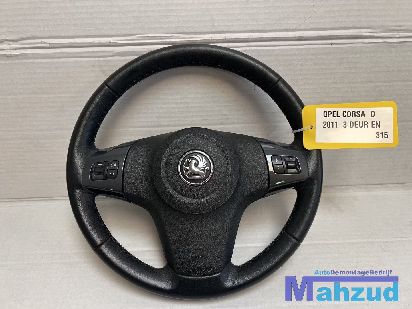 OPEL CORSA D leer leder stuurwiel stuur met airbag 2006-2015, Auto-onderdelen, Besturing, Gebruikt, Opel Automobile GmbH, Ophalen of Verzenden