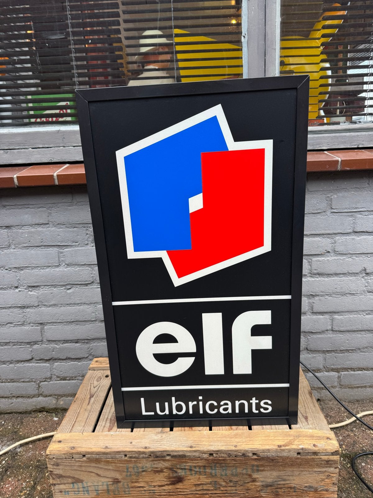 Elf Lubricants Lichtbak - Reclamebord, Ophalen, Gebruikt, Lichtbak of (neon) lamp