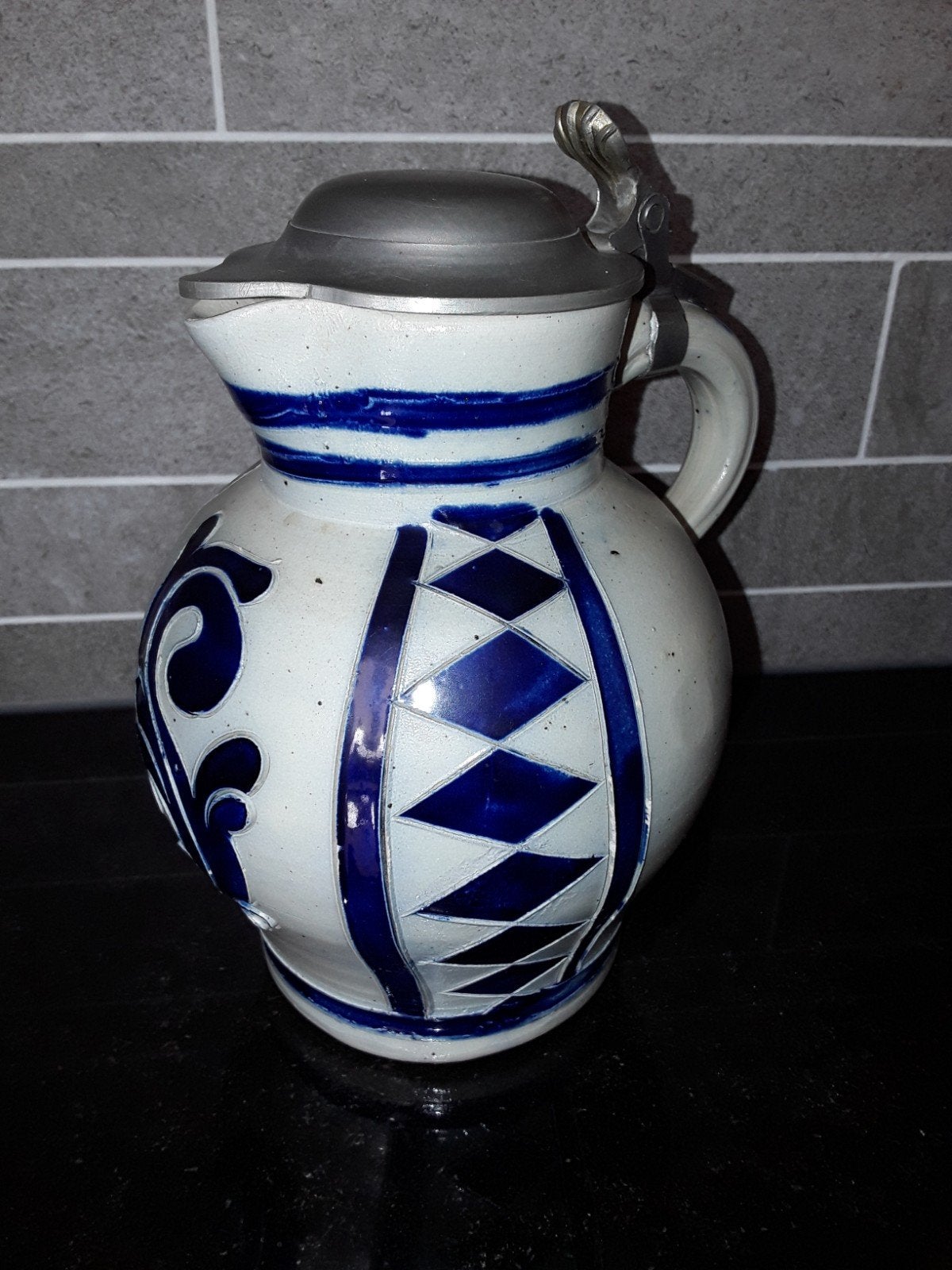 Bierkruik met lid, Ophalen of Verzenden