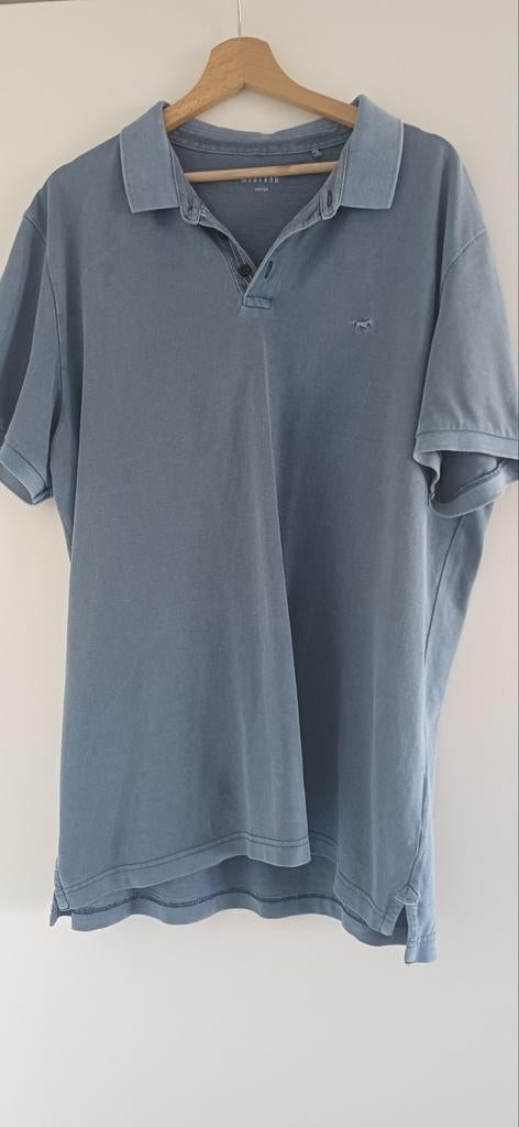 Mustang Katoenen Polo XL - Stonewashed Blauw/Paars, Blauw, Maat 56/58 (XL), Ophalen of Verzenden, Mustang