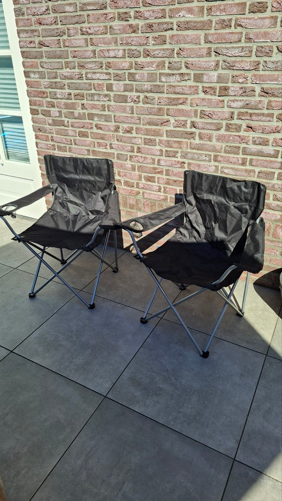 campingstoel, visstoel, strandstoel set 2 zwart 84x52x81, Ophalen of Verzenden, Nieuw, Campingstoel