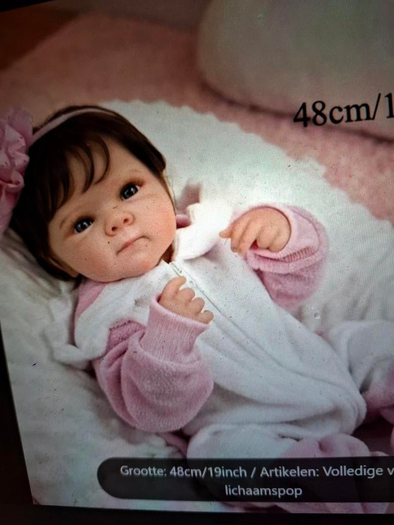 48 cm volledige vinyl body reborn baby pop., Ophalen of Verzenden, Nieuw, Babypop