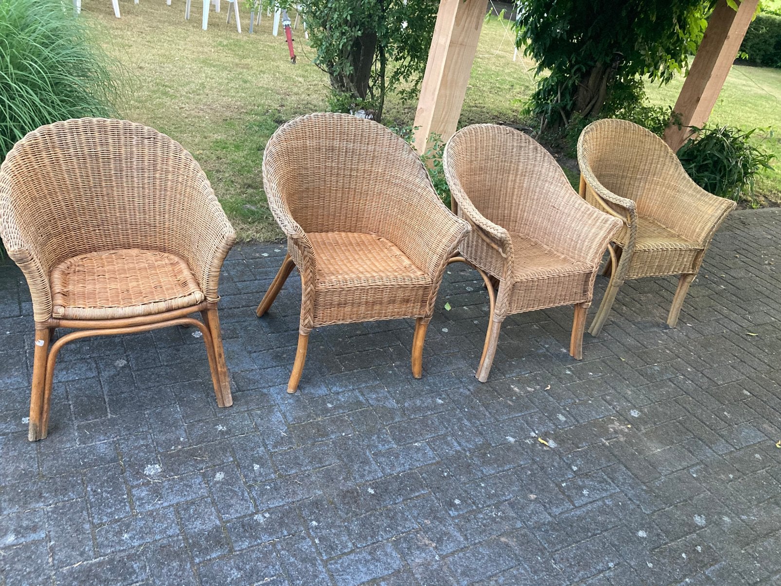 Mooie rotan stoelen, hoge rug., Ophalen, Nieuw, Wicker