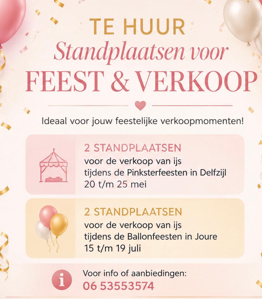 Standplaatsen te huur, Tickets en Kaartjes