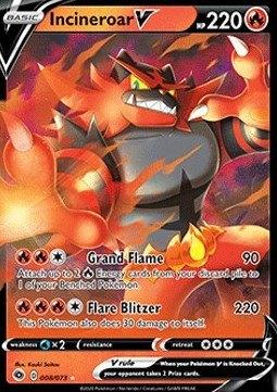 Incineroar V #8 - CPA -Champion’s Path, Hobby en Vrije tijd, Verzamelkaartspellen | Pokémon, Zo goed als nieuw, Verzenden