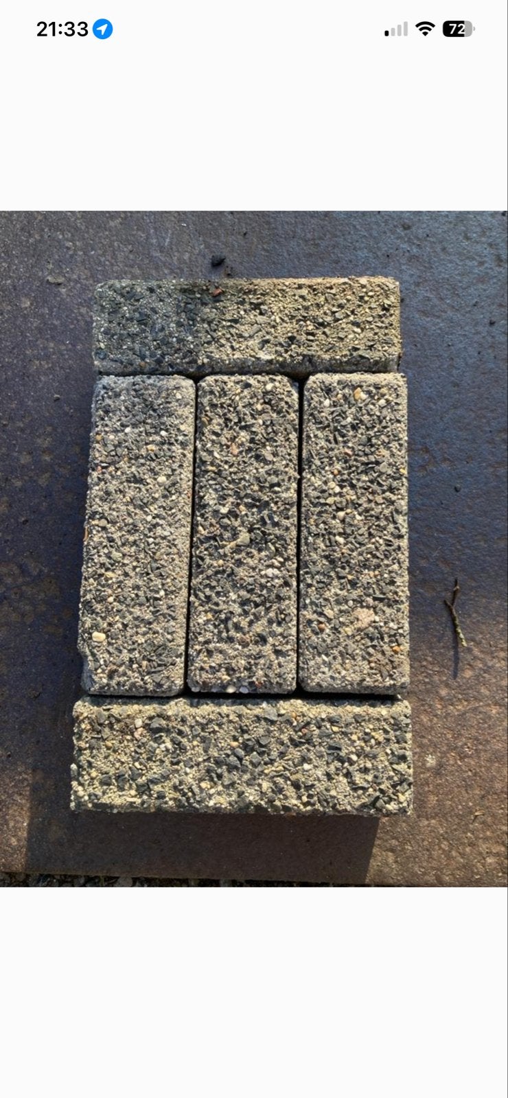Blauwgrijze waaltjes 22x8x7 cm - ca. 25m², Ophalen, Gebruikt, Klinkers, 10 m² of meer
