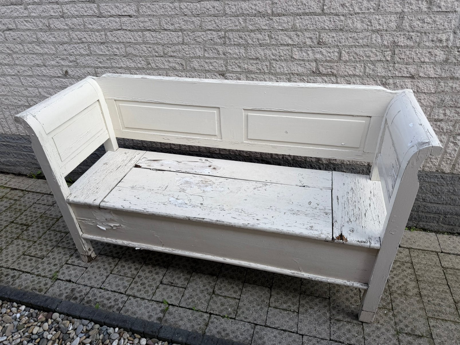 Gratis op te halen klepbank met werk, Tuin en Terras, Ophalen, Gebruikt, Hout
