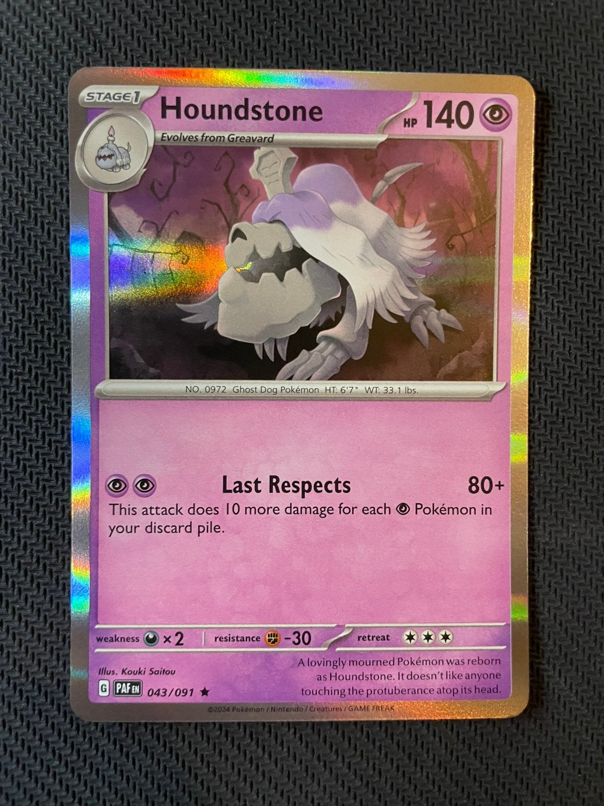 Houndstone Rare 043/091 Holo Paldean Fates Packfresh, Ophalen of Verzenden, Zo goed als nieuw