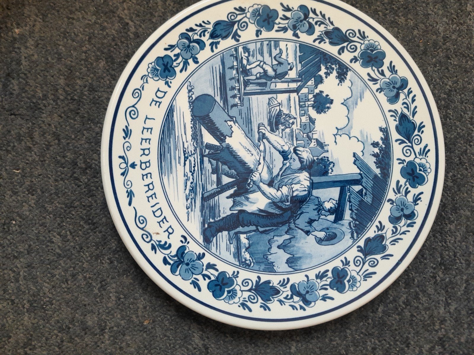 Royal Goedewaagen Delfts Blauw Wandbord - De Leerbereider, Ophalen of Verzenden
