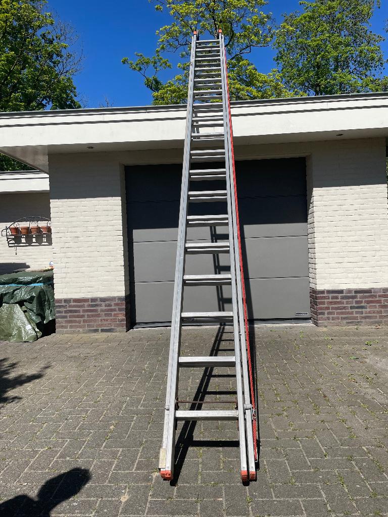 Krause uitschuifladder 2x18 treden, Ophalen, Zo goed als nieuw, Ladder, Opvouwbaar of Inschuifbaar