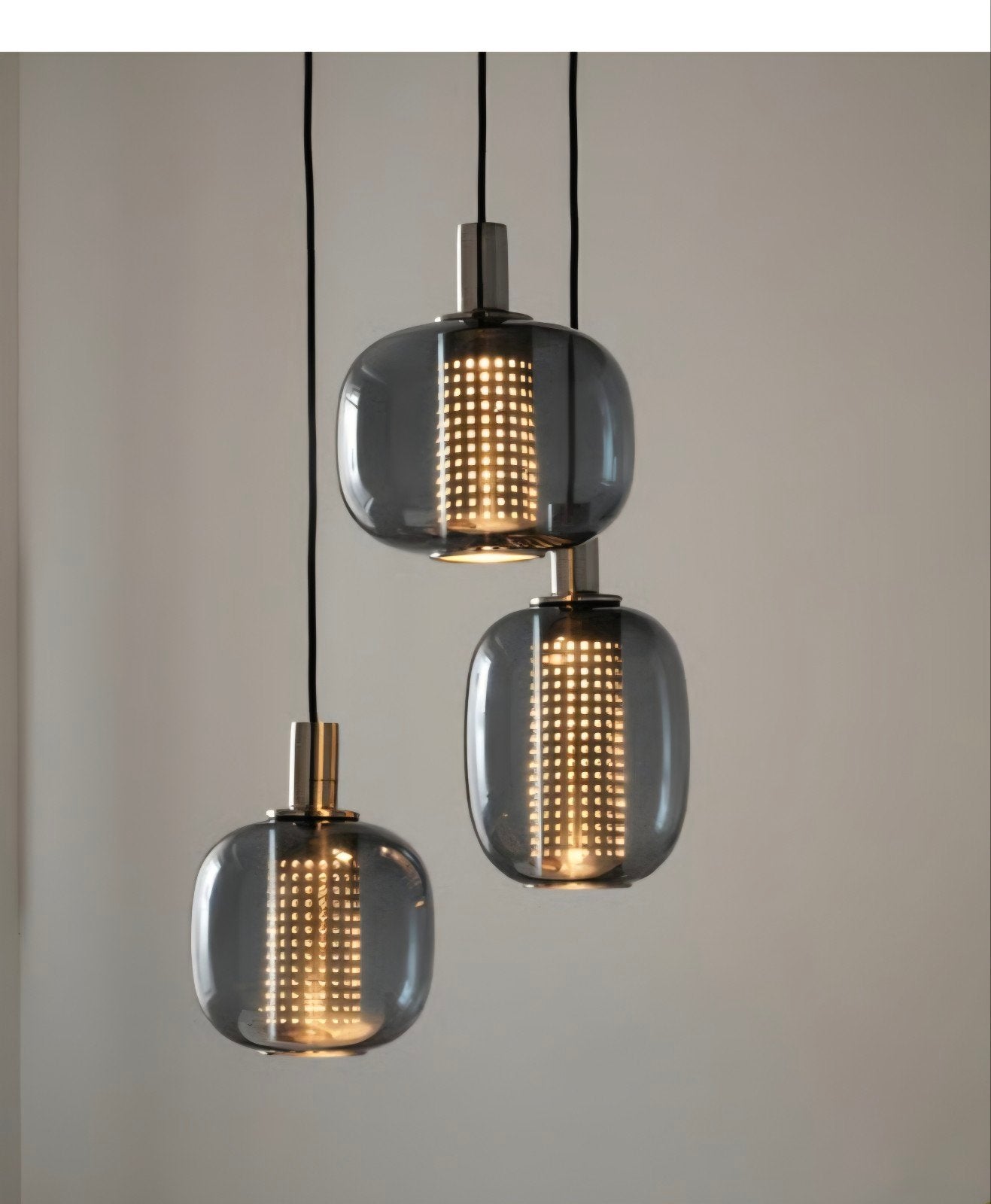 IKEA PS hanglamp met 3 lampen, grijs/zilver, Ophalen, Modern, Scandinavisch, E14 (klein), Zo goed als nieuw