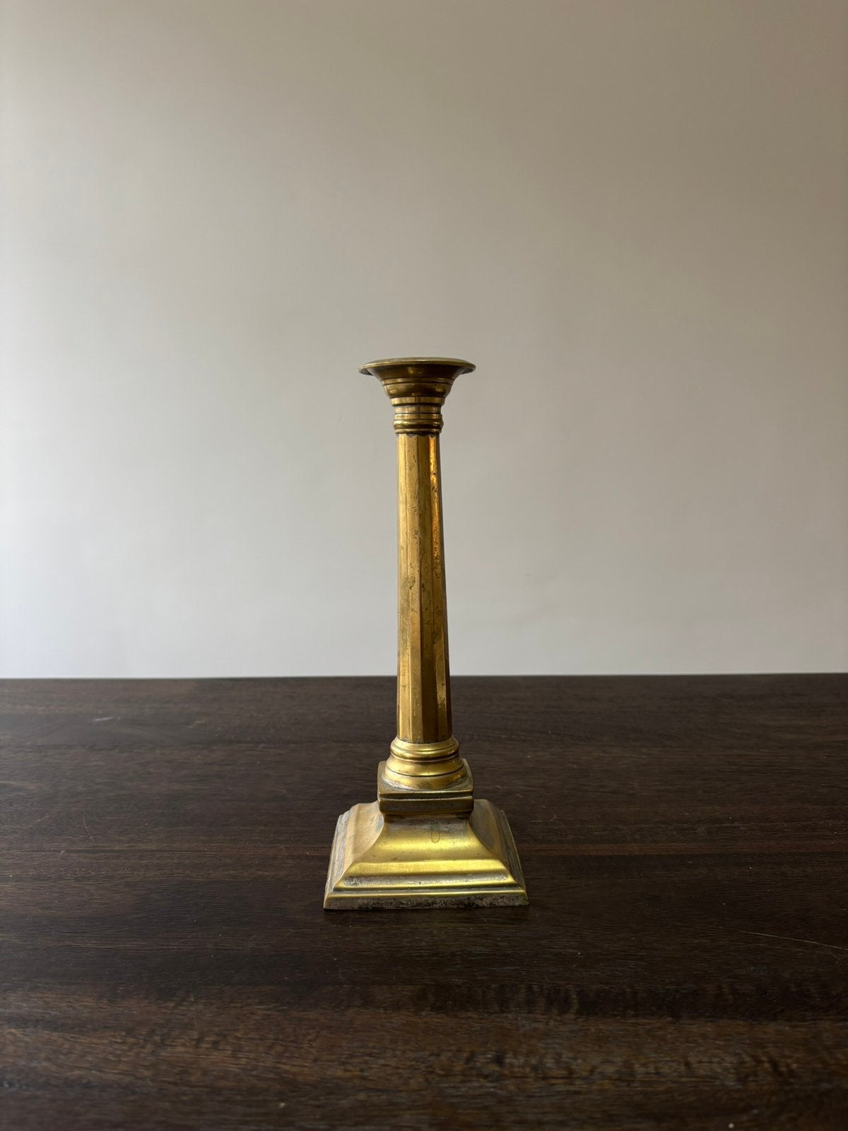 Zware bronzen kandelaar – vintage uitstraling, Ophalen, Kandelaar