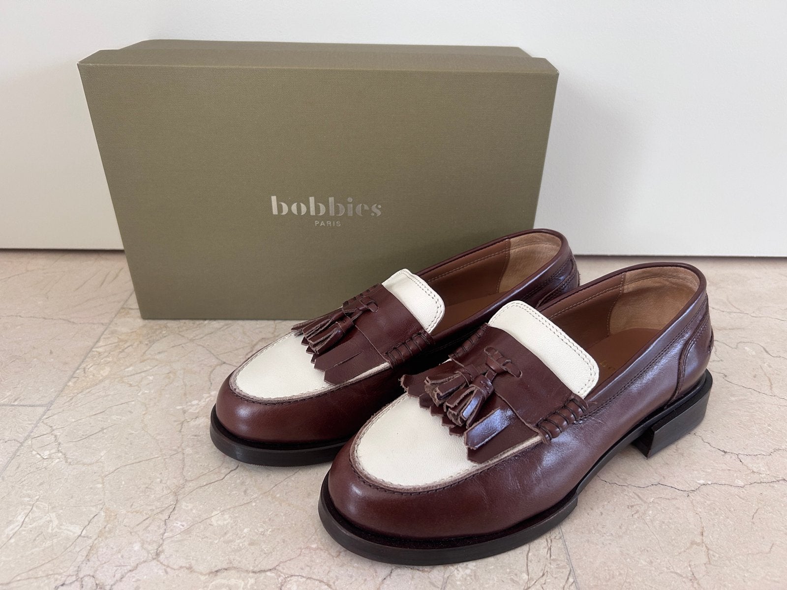 Bobbies Paris loafers - Maat 38 (valt als 37), Bruin, Instappers, Nieuw, Ophalen of Verzenden