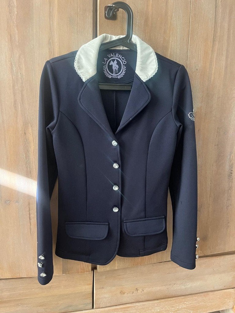 Wedstrijdjasje La Valencio donkerblauw maat S, Dieren en Toebehoren, Blauw, Dressuur, Ophalen of Verzenden, Zo goed als nieuw