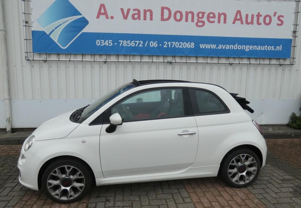 Fiat 500C 0.9 TWINAIR TURBO 500S,Airco,Bltooth,PDC,Keurig, Cabriolet, Wit, Bedrijf, Handgeschakeld