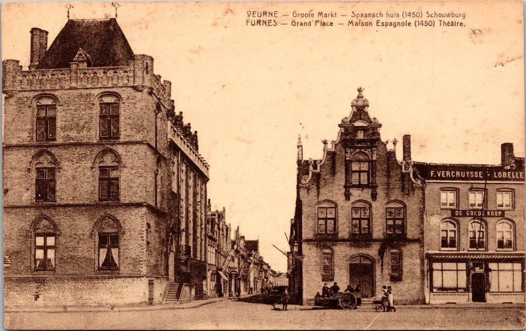 Veurne België - 12 antieke postkaarten, Verzamelen, Ophalen of Verzenden, Voor 1920, Ongelopen, West-Vlaanderen