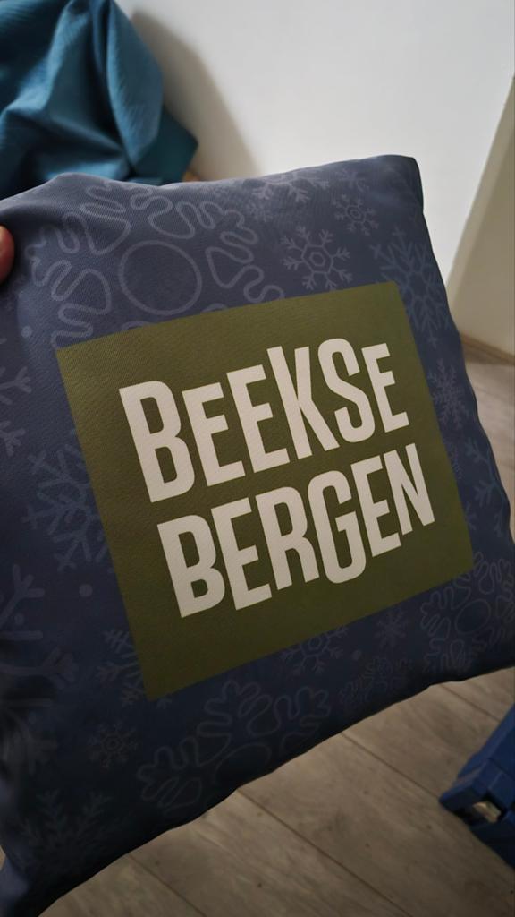 Beekse Bergen Winter Kussen - Olifant Design, Ophalen of Verzenden, Zo goed als nieuw, Blauw, Vierkant