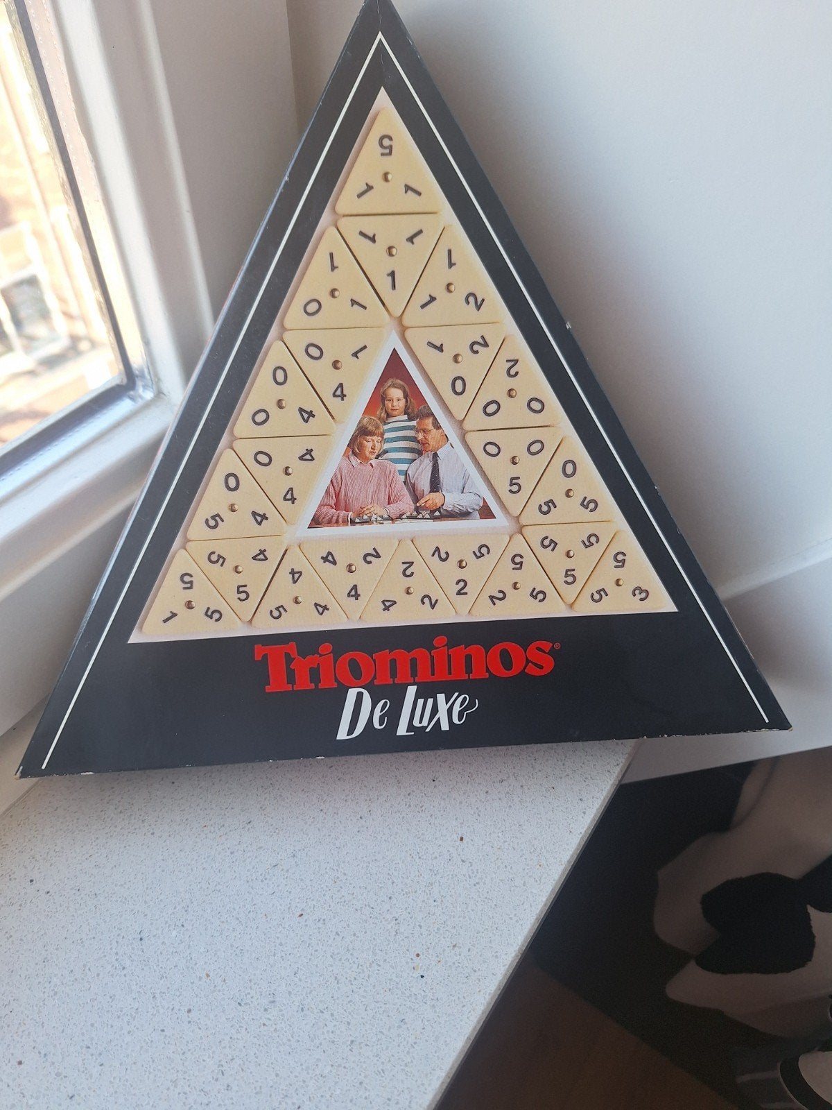 Triominos De Luxe - Klassiek Driehoekig Dominospel, Drie of vier spelers, Ophalen, Gebruikt, Goliath
