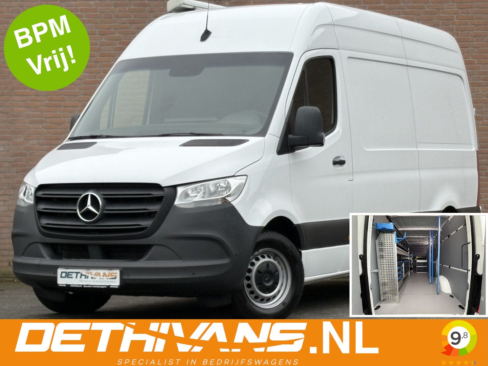Mercedes-Benz Sprinter 317CDI 170PK L2H2 9G-Tronic / Sortimo, Automaat, Gebruikt, 4 cilinders, Met garantie (alle)