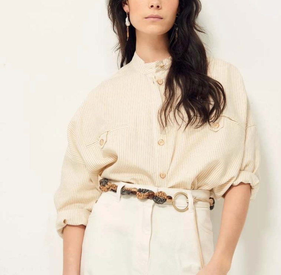 Sessun boxy cropped streepjes blouse overshirt mt XS (S), Sessun, Zo goed als nieuw, Maat 34 (XS) of kleiner, Meerkleurig
