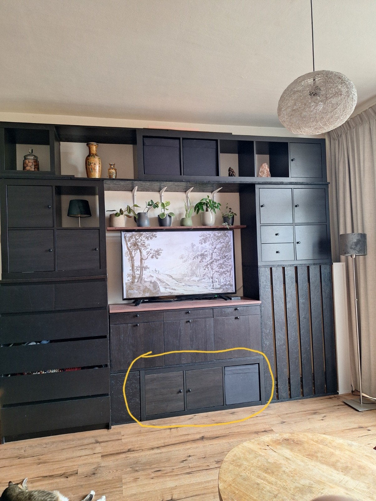 ikea kallax 3 x 1 vakkenkast zwartbruin, Huis en Inrichting, Ophalen, Minder dan 50 cm, Gebruikt, 100 tot 150 cm