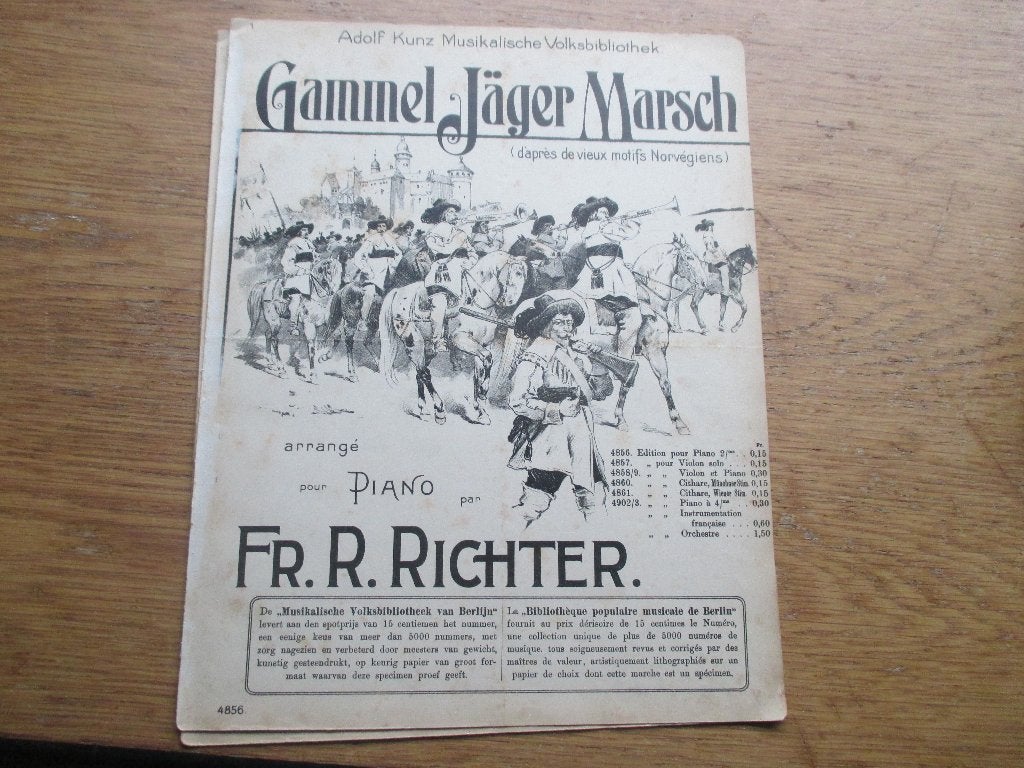 Gammel-jäger marsch - fr.r.richter - piano, Gebruikt, Klassiek, Ophalen of Verzenden, Artiest of Componist