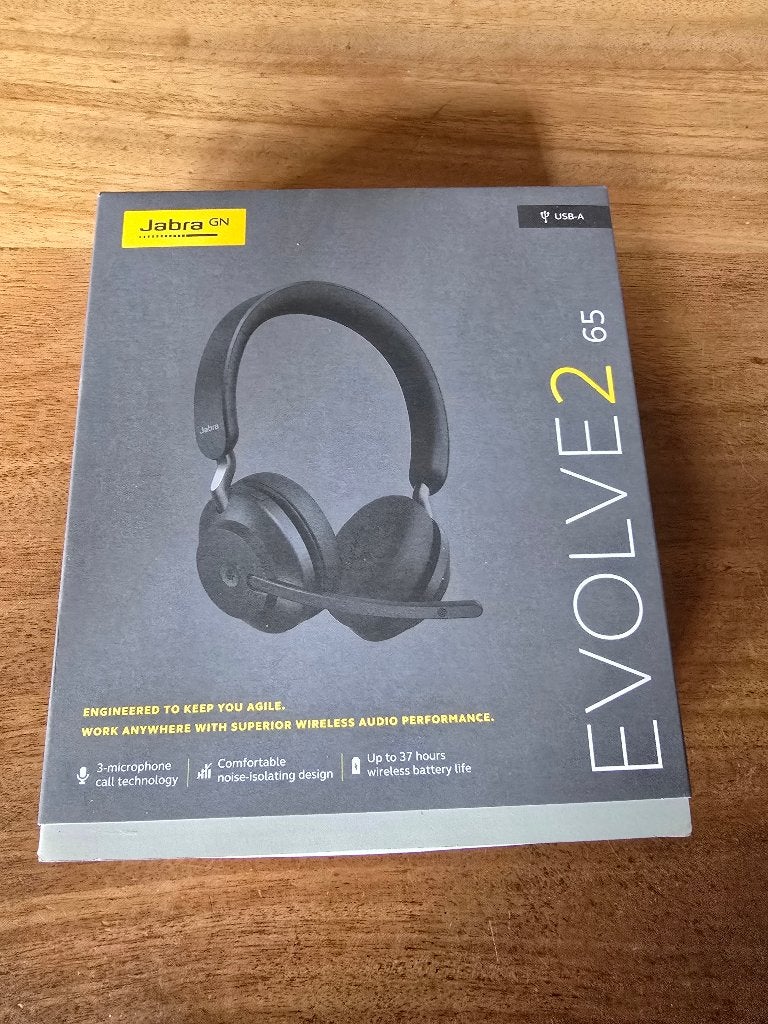Jabra Evolve2 65 met bluetooth zender, Ophalen, Jabra GN, Mute-functie, Nieuw