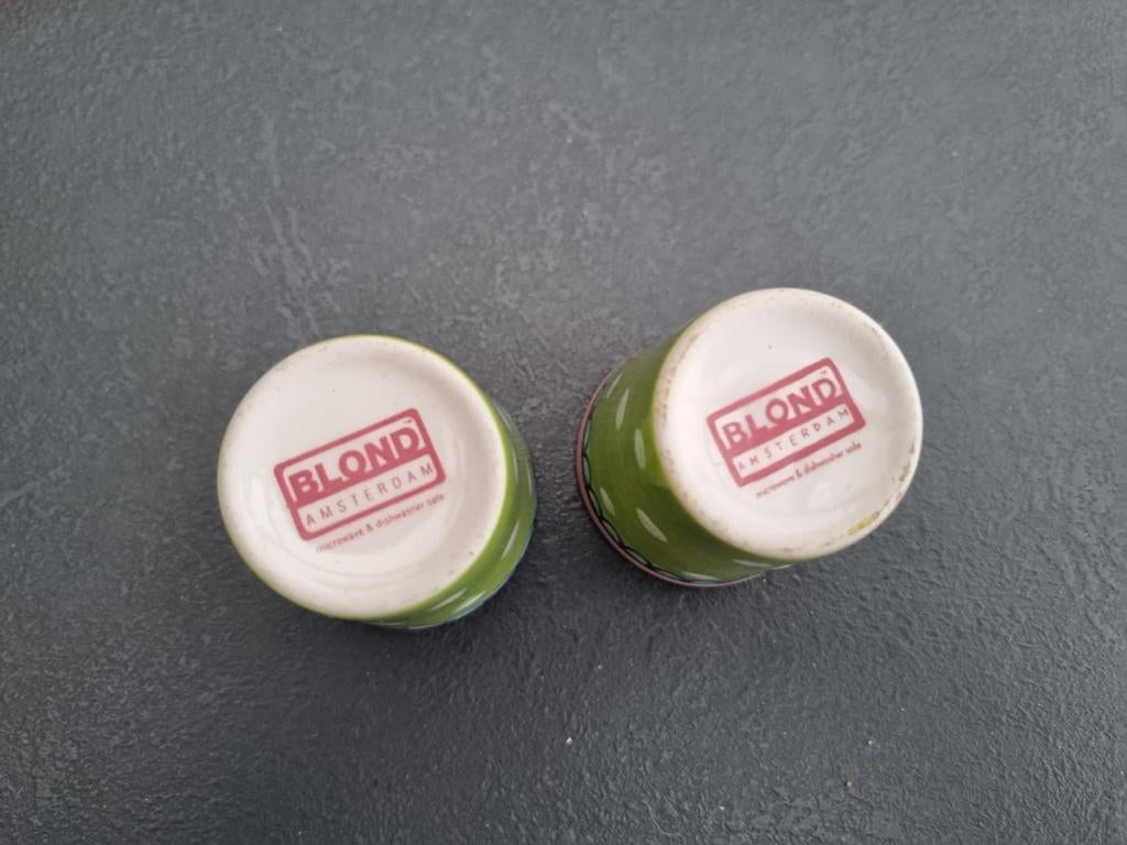 Blond Amsterdam eierdopjes groen met stippen (set van 2), Blond Amsterdam, Overige typen, Ophalen of Verzenden, Zo goed als nieuw