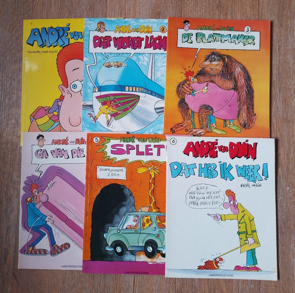 André van Duin 6 delen in sc., Meerdere stripboeken, Ophalen of Verzenden, Gelezen