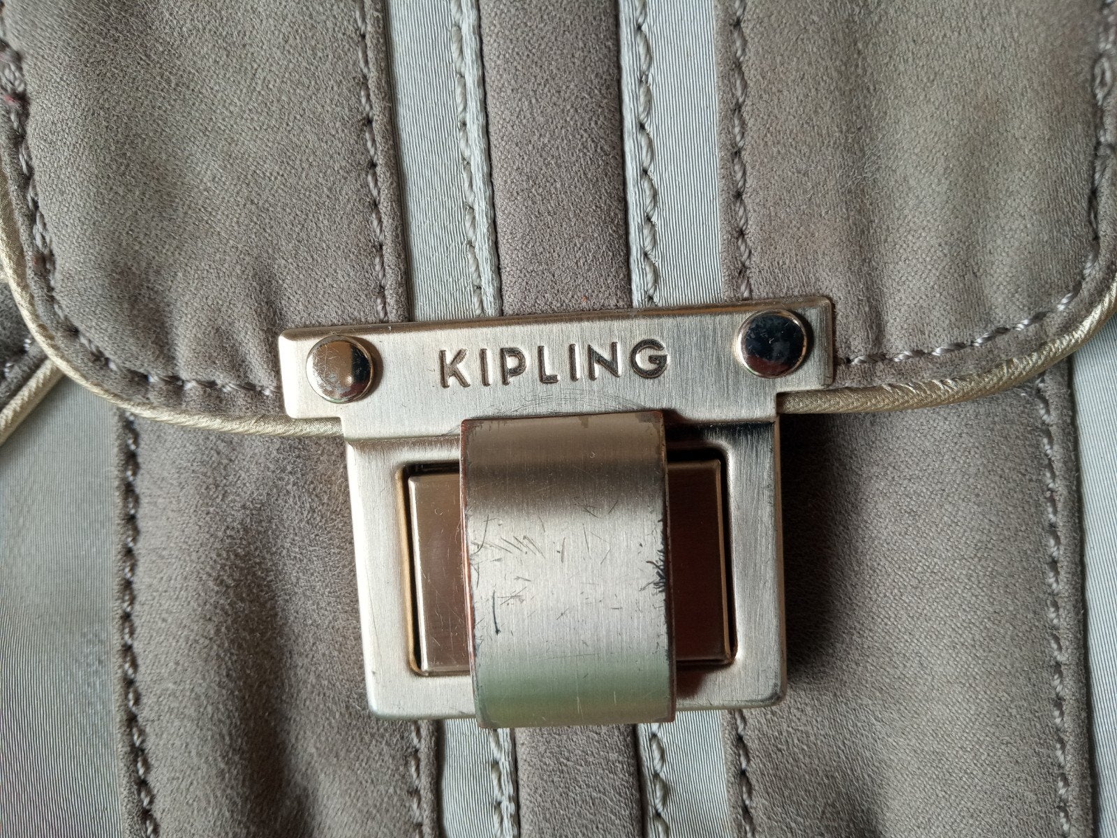 Elegant Kipling avondtasje/schoudertasje in beige en bruine, Ophalen, Zo goed als nieuw, Bruin