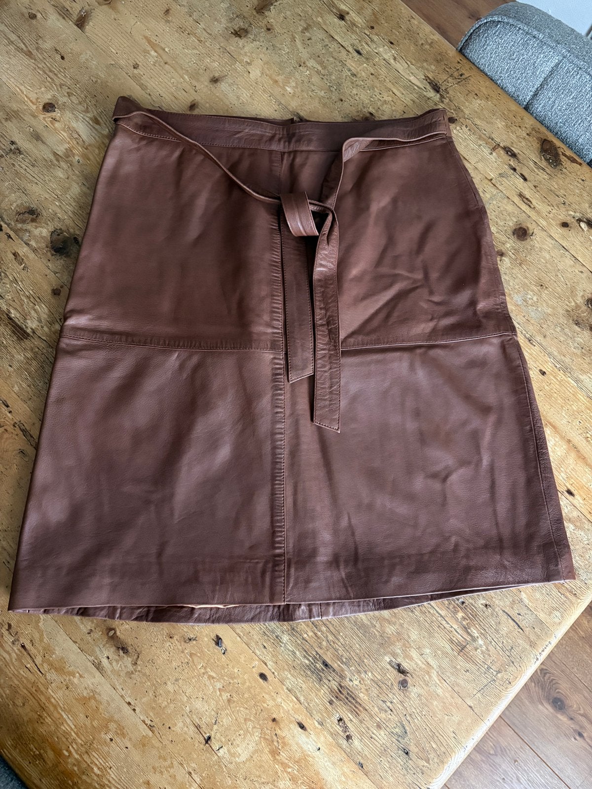 Summum Woman leren midi rok cognac L, Kleding | Dames, Bruin, Maat 42/44 (L), Ophalen of Verzenden, Zo goed als nieuw