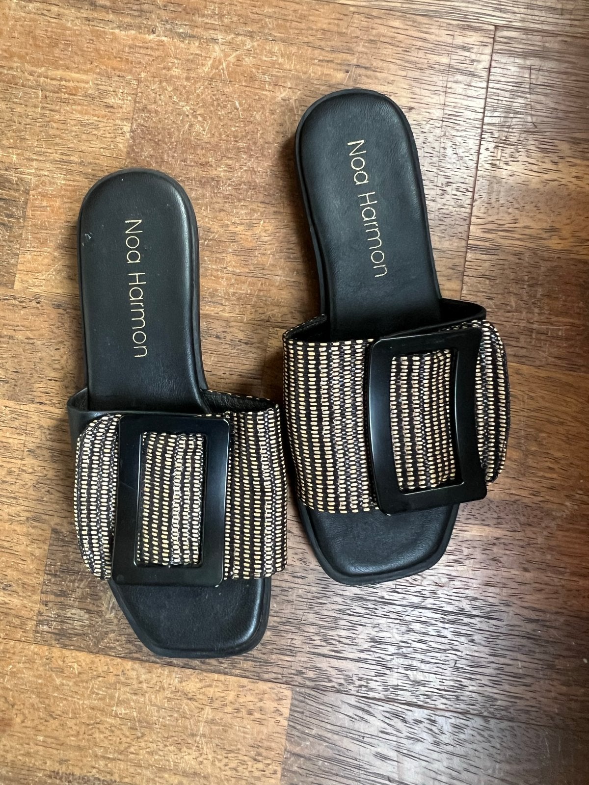 Noa Harmon Slippers met gesp mt 38, Slippers, Zwart, Nieuw, Ophalen of Verzenden