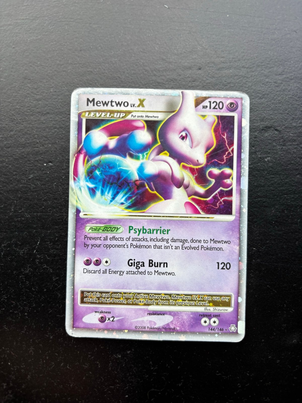 Mewtwo LV.X, Hobby en Vrije tijd, Ophalen of Verzenden, Gebruikt, Losse kaart, Foil