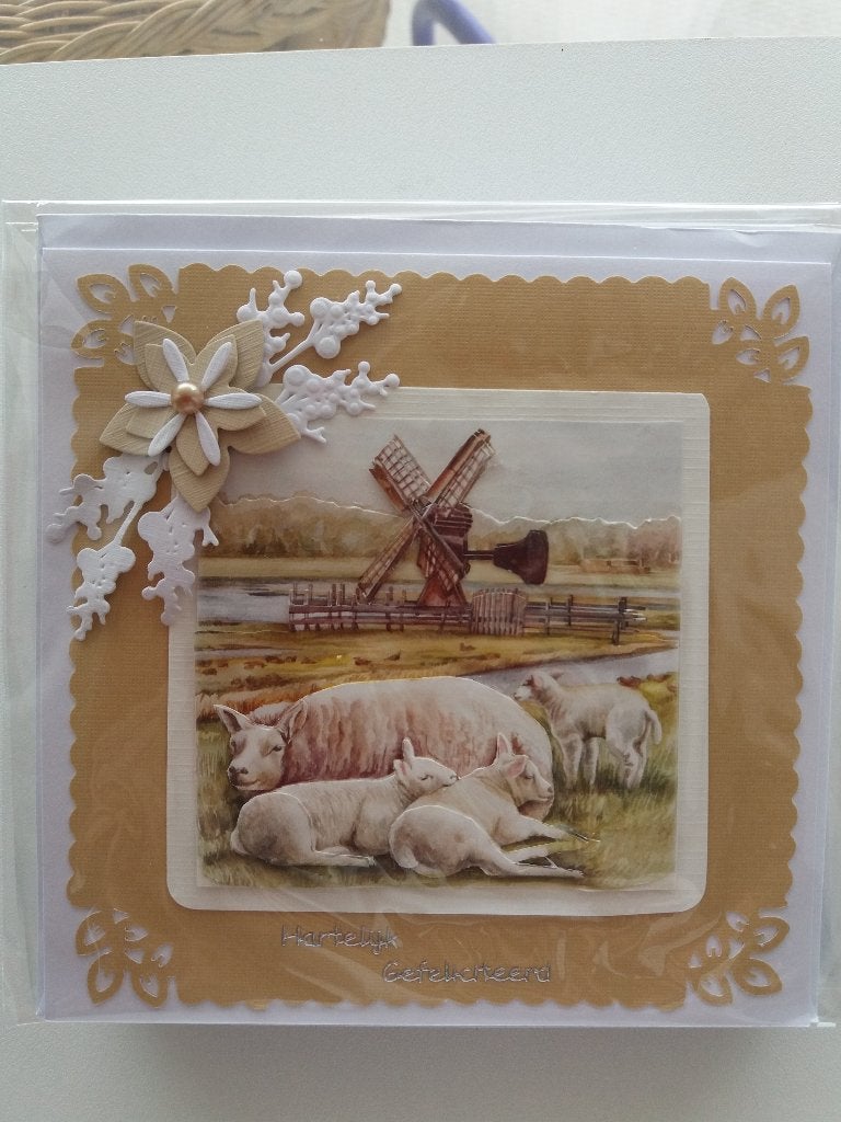 3D Hartelijk Gefelicieerd kaartje no. 2799, Hobby en Vrije tijd, Kaarten | Zelfgemaakt, Ophalen of Verzenden, Nieuw, Fantasie