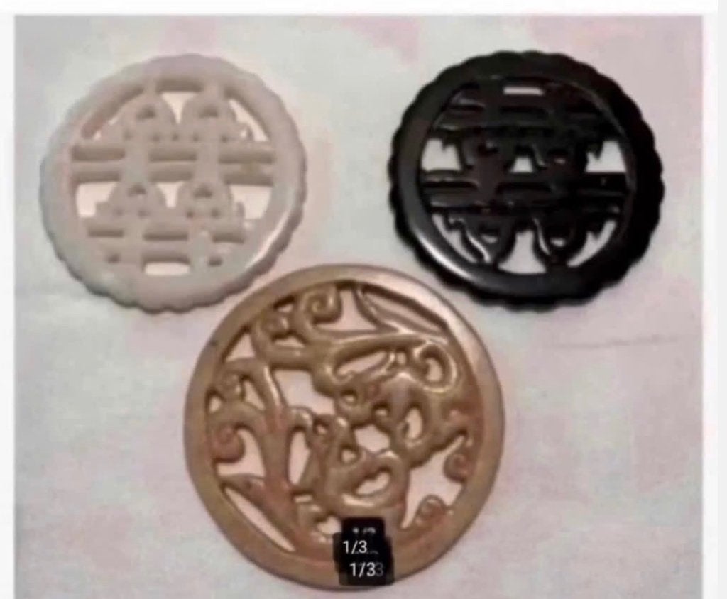 3 x Chinese edelsteen talisman Amulet stenen Jade, Ophalen of Verzenden