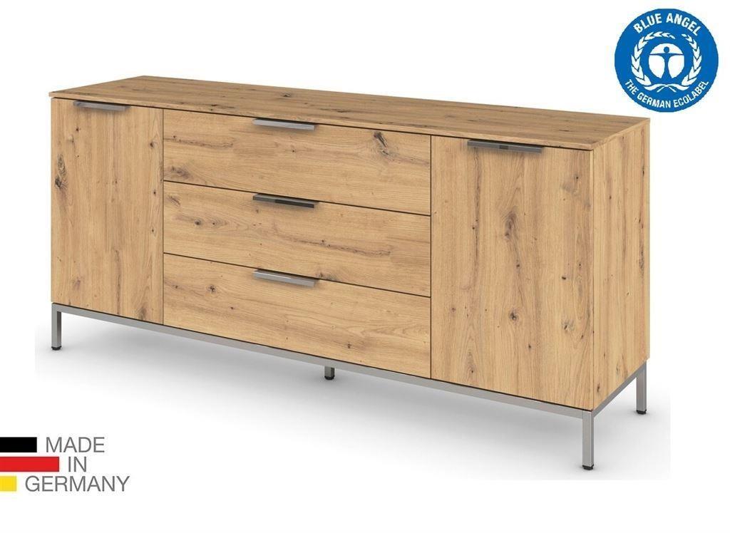 Commode-Dressoir Finesse wit-Grijs-eiken L 160 cm Sale, 50 tot 70 cm, Nieuw, Ophalen of Verzenden, 100 cm of meer