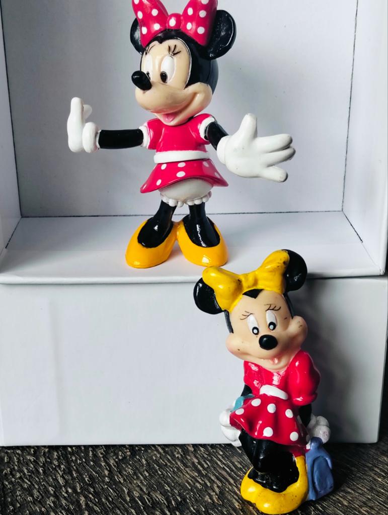 Disney Minnie Mouse Beeldjes - Set van 2, Ophalen of Verzenden, Mickey Mouse, Zo goed als nieuw, Beeldje of Figuurtje