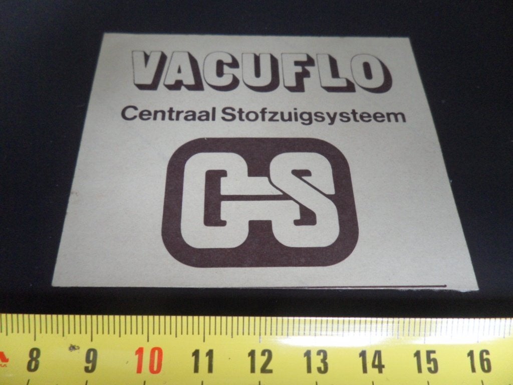 sticker VACUFLO Centraal Stofzuigsysteem, Ophalen, Zo goed als nieuw