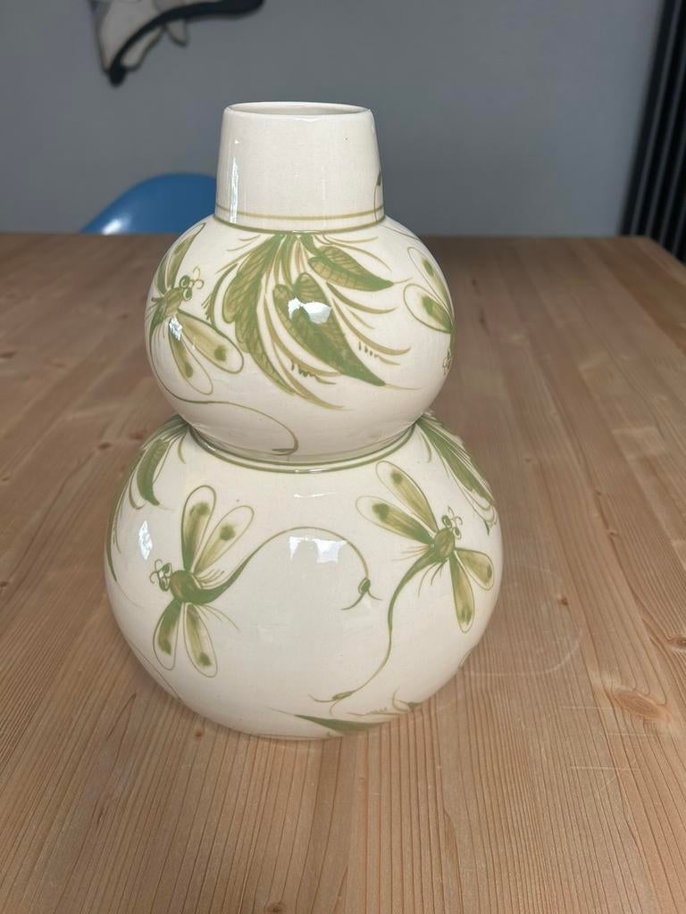 Prachtige vaas Vietnam Fair trade, Huis en Inrichting, Woonaccessoires | Vazen, Ophalen of Verzenden, Zo goed als nieuw, Groen