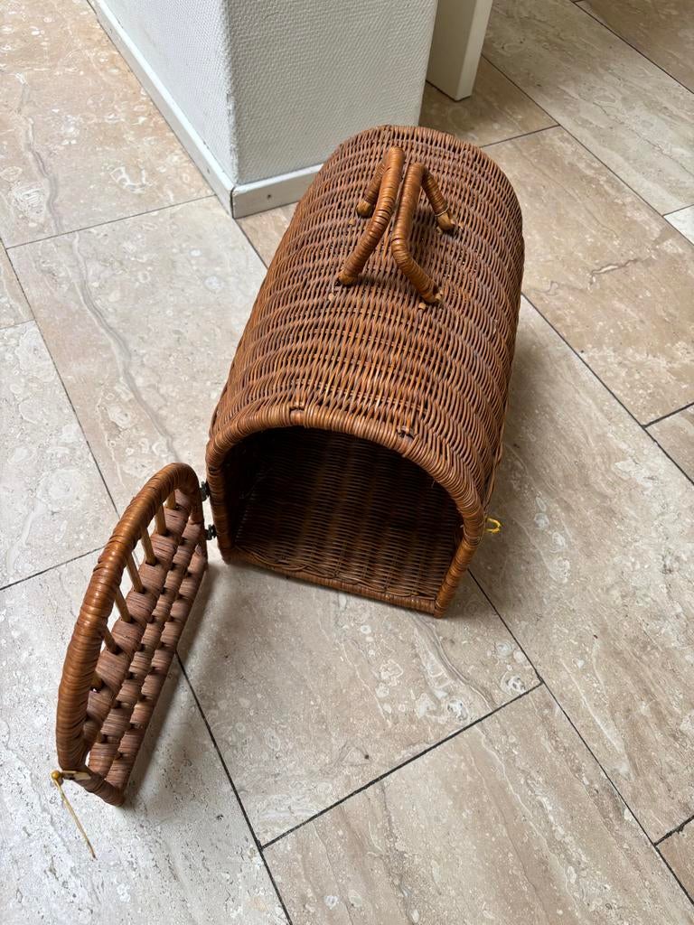 Vintage rotan dierenreismand, Dieren en Toebehoren, Ophalen of Verzenden, Zo goed als nieuw