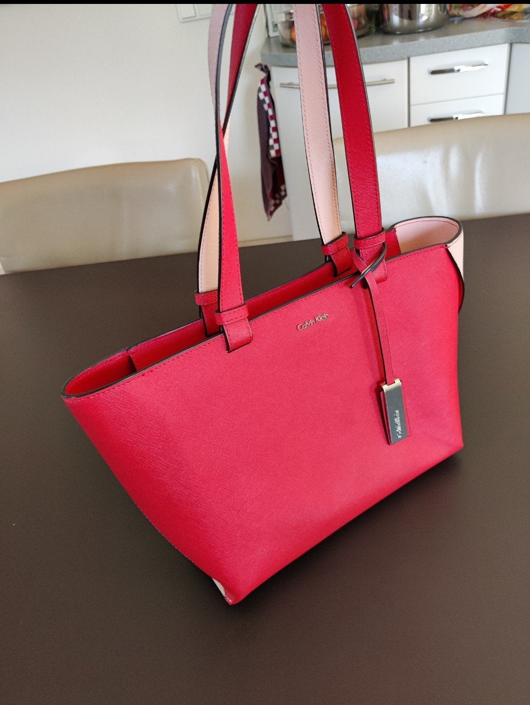 Calvin klein leren tas €319, Ophalen of Verzenden, Bruin, Shopper