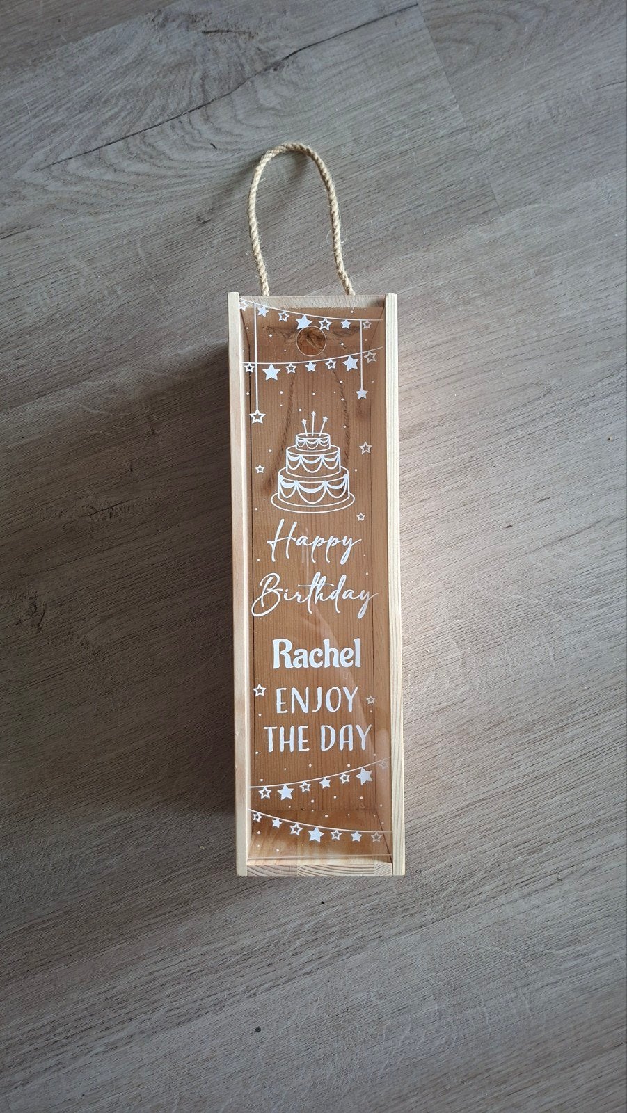 Cadeauverpakking voor wijnfles Naam Rachel, Ophalen