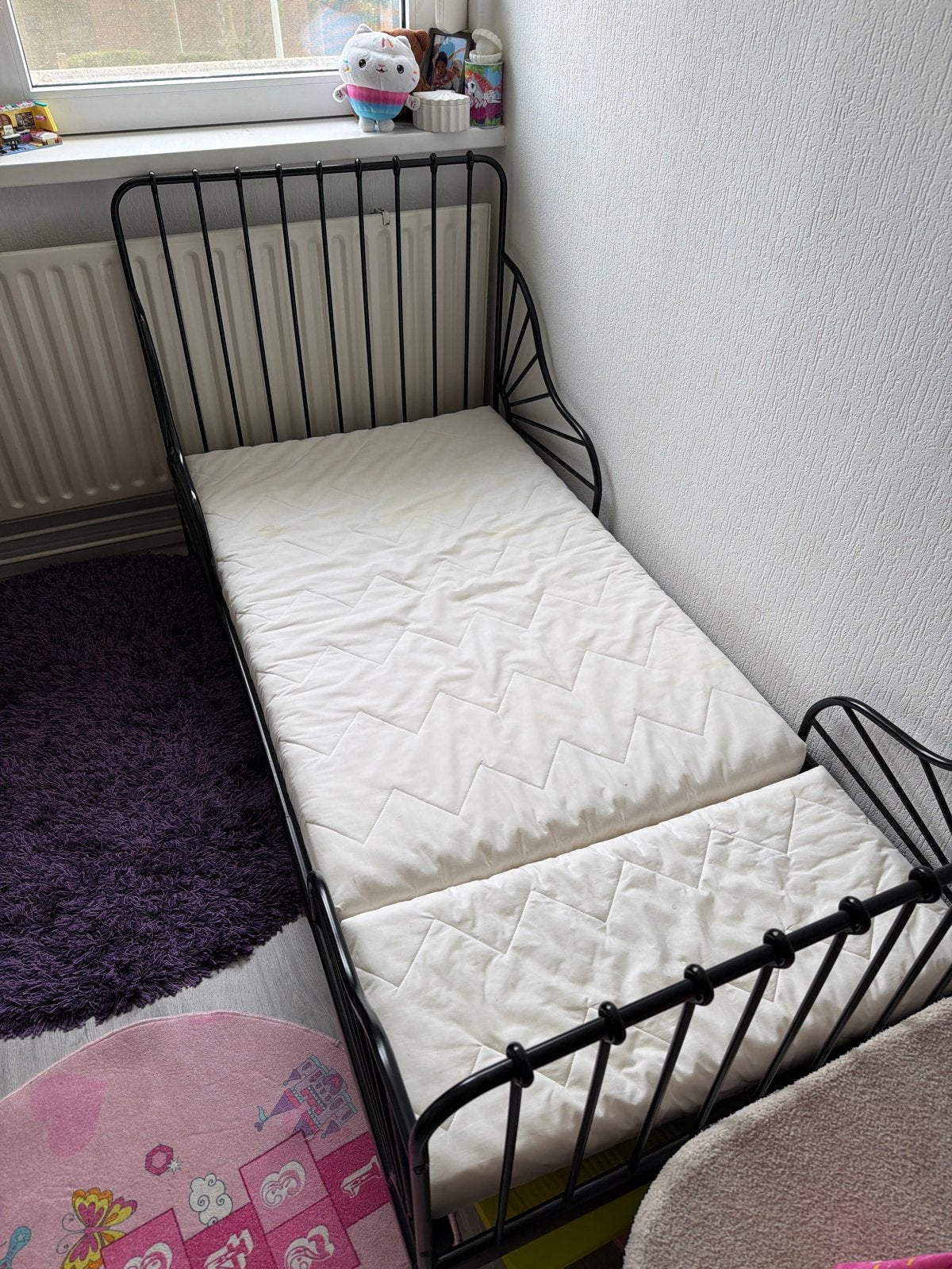 Uitschuifbaar bed Ikea, Eenpersoons, Zwart, Ophalen of Verzenden, 80 cm