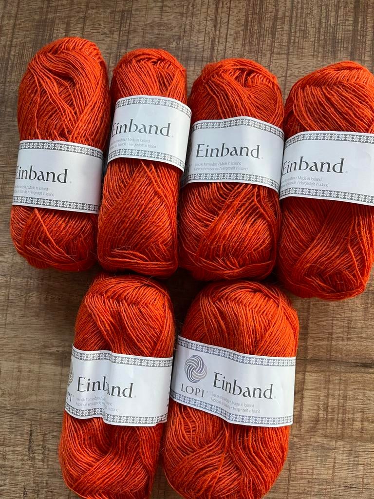 Pure wol Einband Lopi 300 gram 6 bollen Oranje 1500 m, Ophalen of Verzenden, Nieuw, Breien of Haken, Wol of Garen