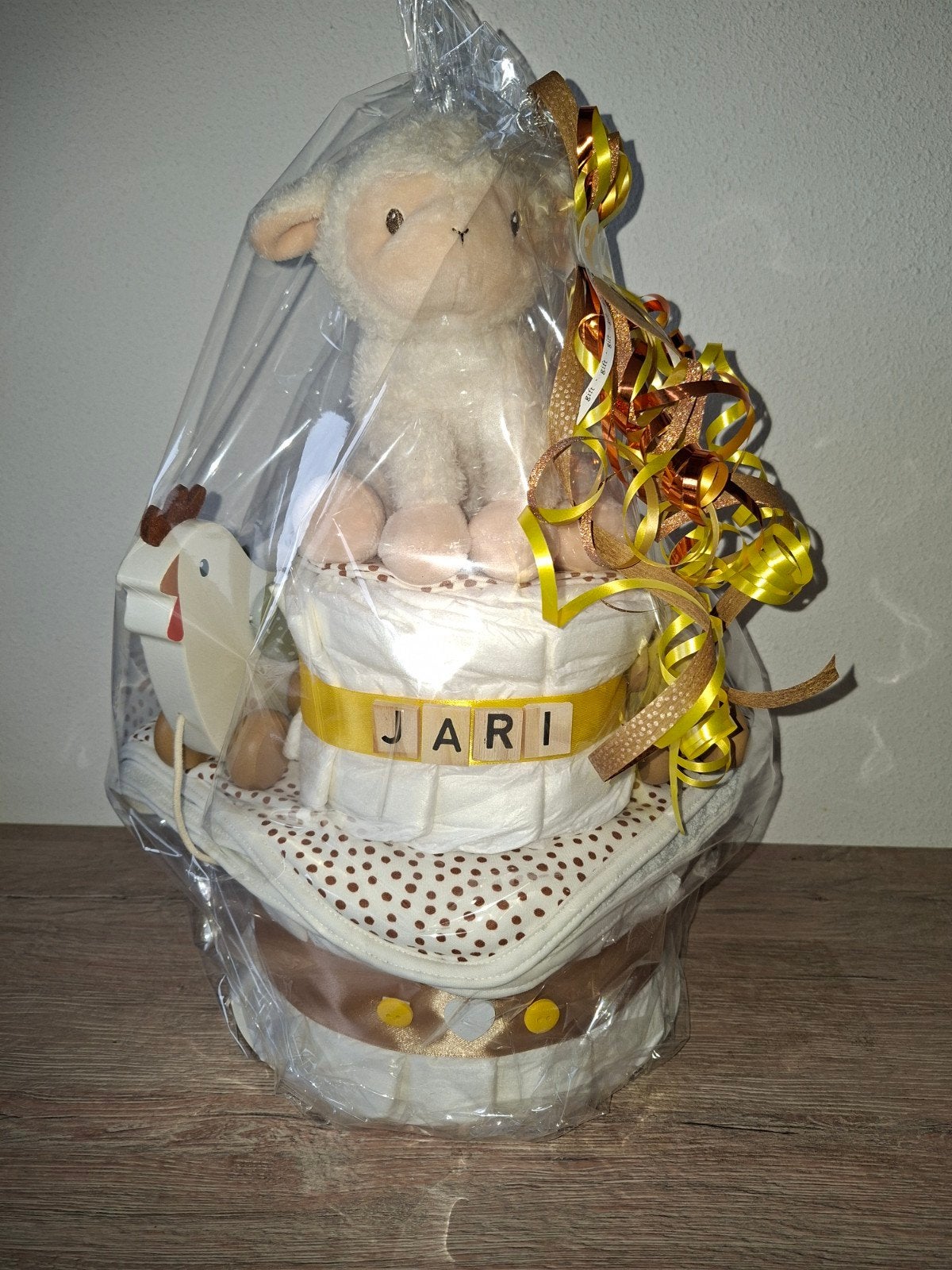 Gepersonaliseerde Luiertaart met Knuffel - Kraamcadeau, Ophalen of Verzenden, Nieuw, Kraamcadeau
