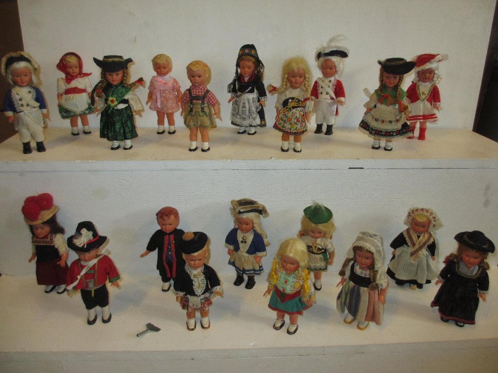 Jaren 50 Celluloid Klederdracht opwindbare danspoppetjes 20x, Ophalen of Verzenden